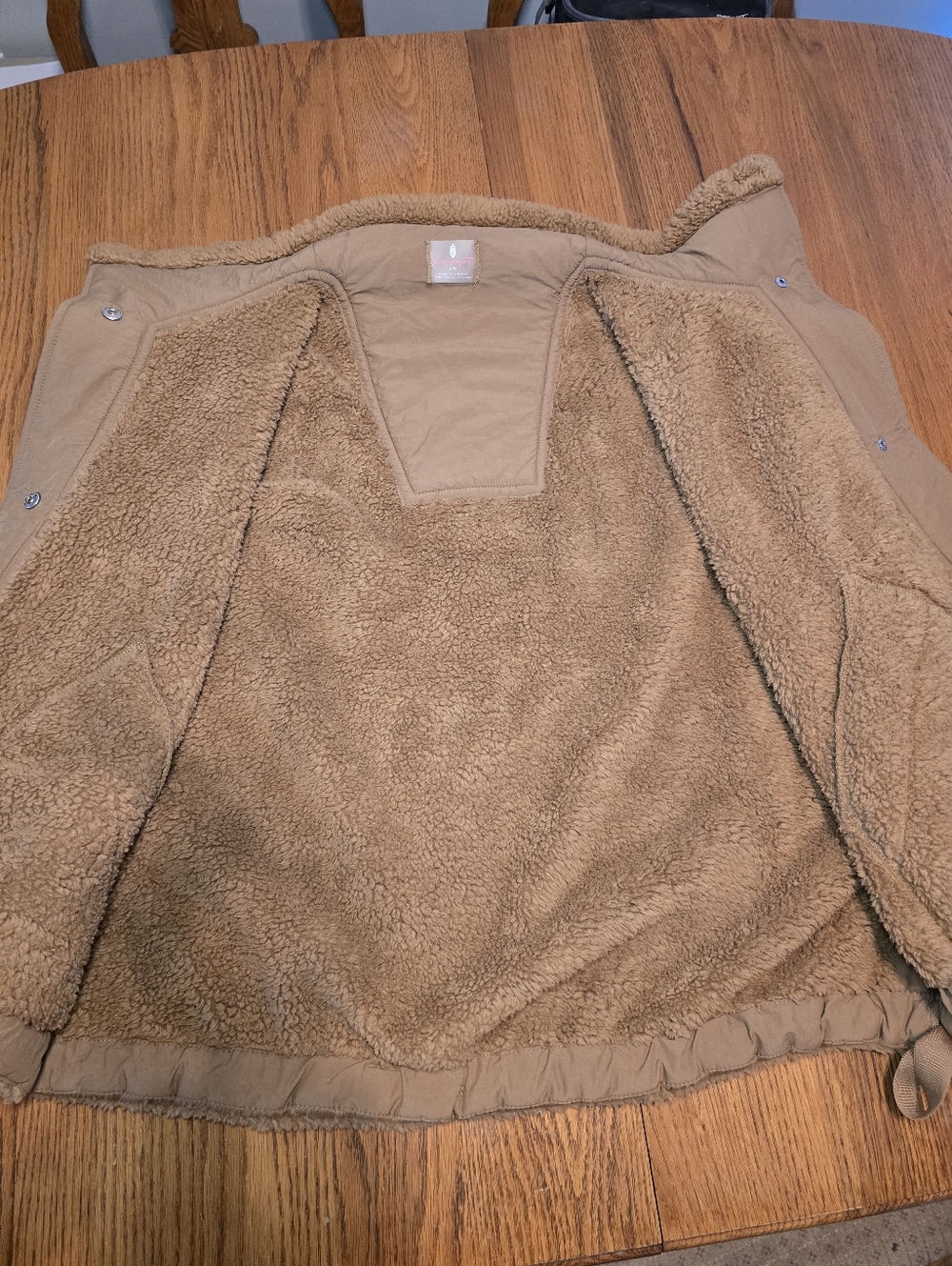 NWT FP Movement Scout It Out Fleece Vest Twig Brown Tan Snap Closure Size Large - Picture 13 of 14